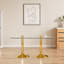 Clear Glass Classic Gold Metal Oval Dining Table for 4–8, Modern Minimalist Design
