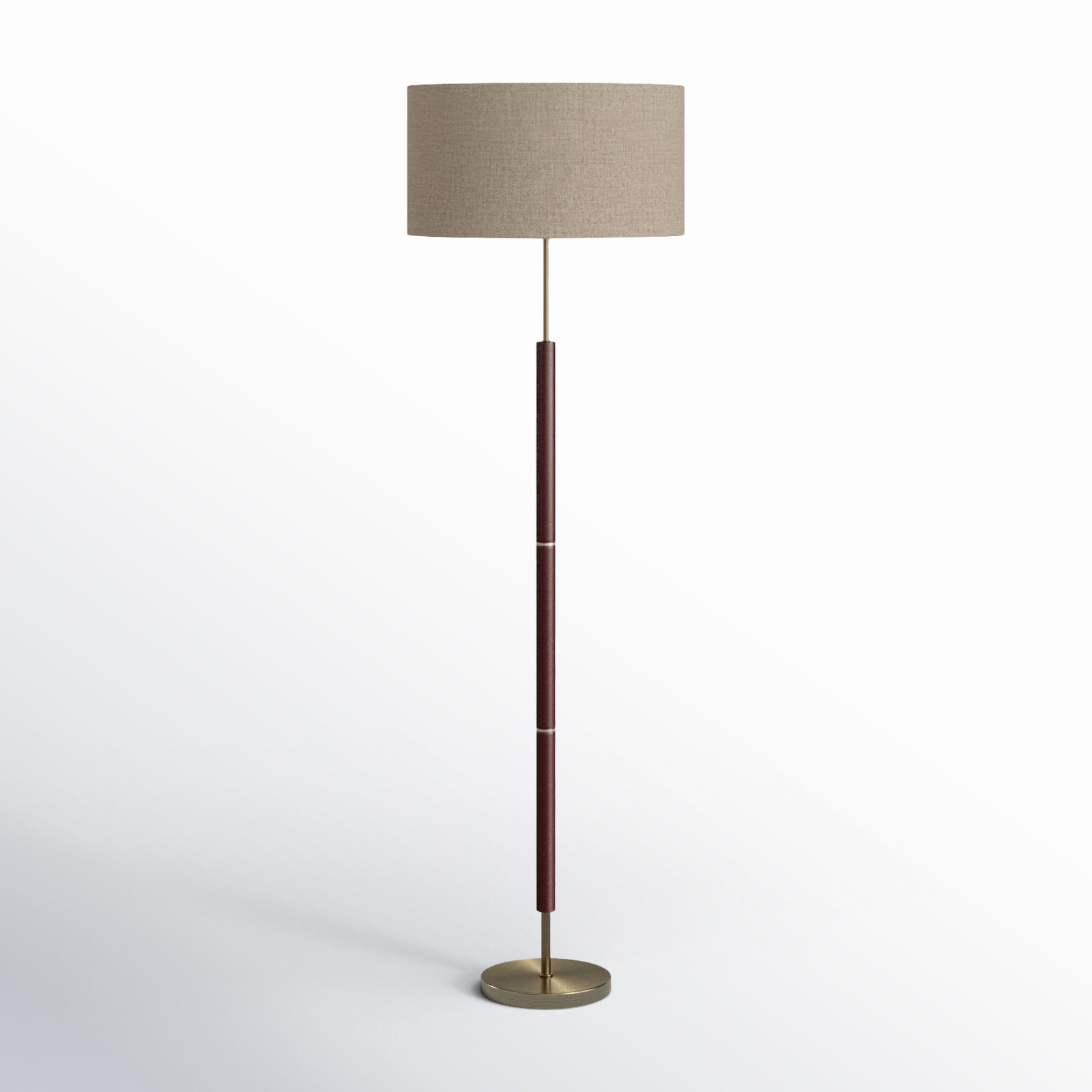 Fernando 65.5'' Floor Lamp, Walnut/Antique Brass, Beige