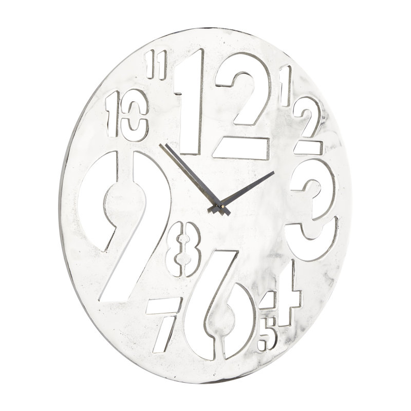 Aleli Metal Wall Clock, Silver