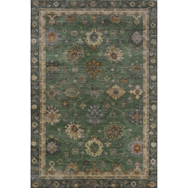 Premium Machine Washable Mayfield AMF2045 Global Rug, Fern, 10' x 14'