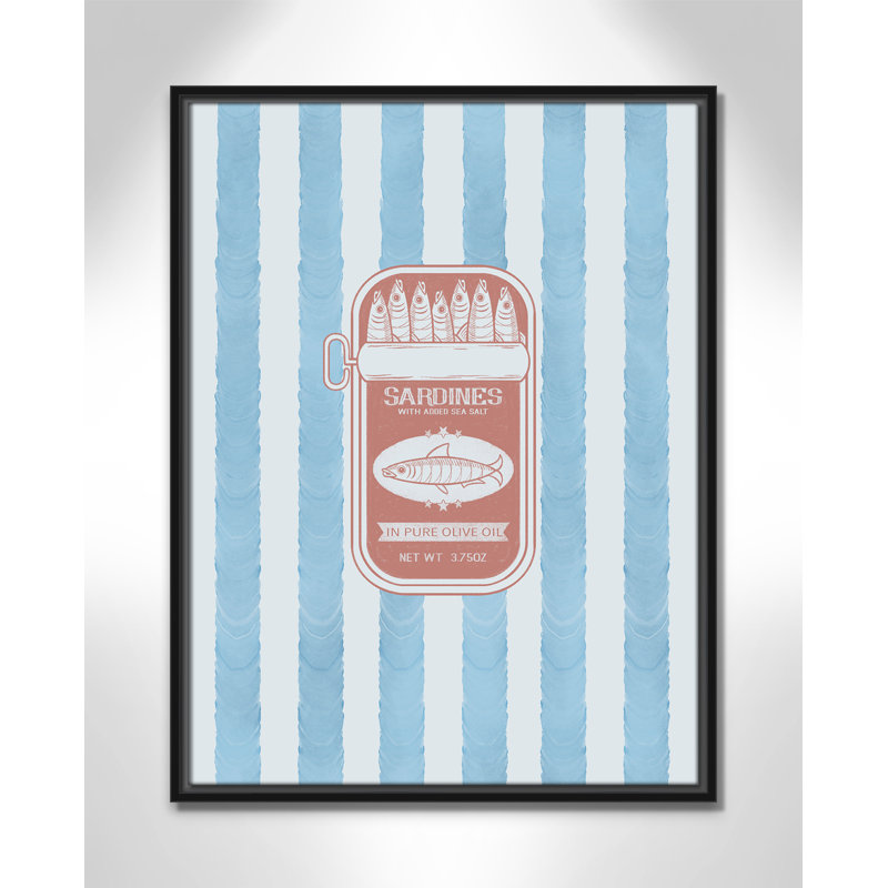 «Salty Sardines Print» par Marcus Prime, Cadre flottant noir, L 19,5 po x H 25,5 po