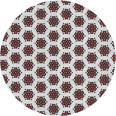 Tapis gris/rouge/brun à motifs Hillhouse