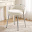 Fauteuil de coiffeuse pivotant à 360 ° avec tabouret d'appoint à dossier bas pour salle de bain et salon, velours-483809684