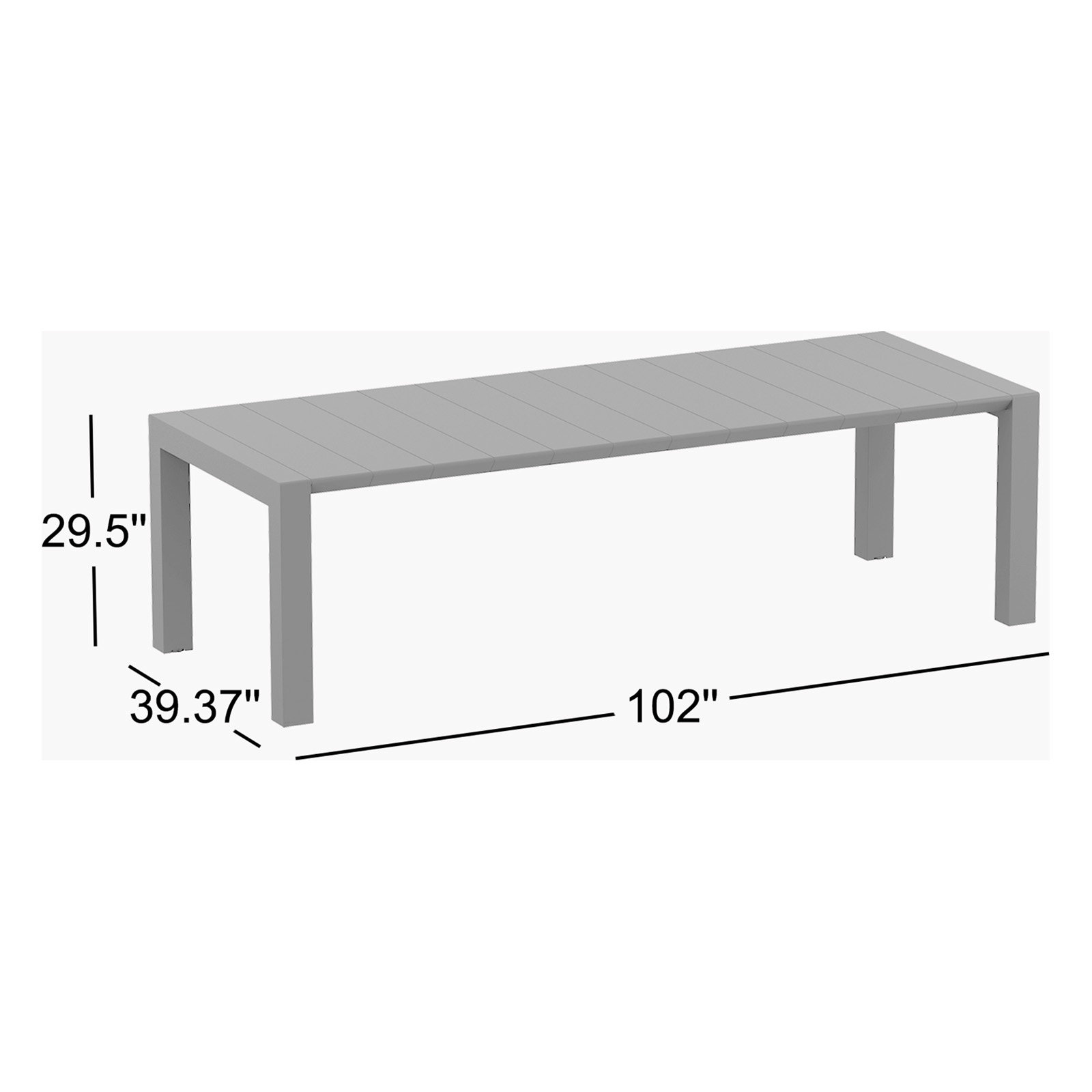 Farrah 102" Patio Dining Set, Dark Gray