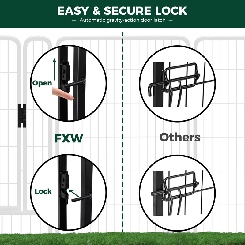 FXW Black Metal 24'' 16-Panel Outdoor Dog Playpen