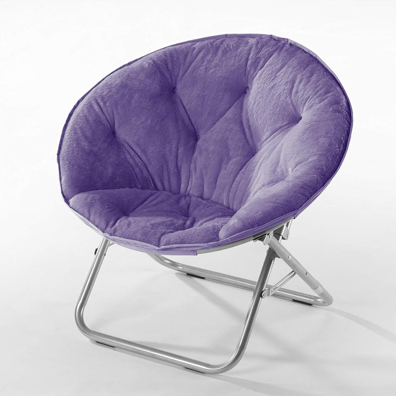 Giles Papasan Chair, Dark Chrome, Purple