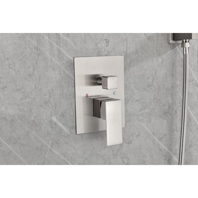 12" Shower Head System Ceiling Mounted Shower, Brushed Nickel