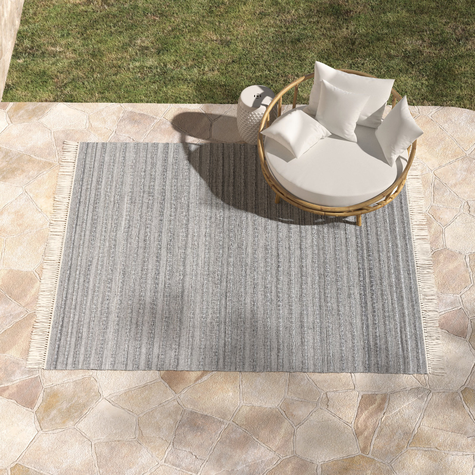 Graham Hand-Woven Outdoor Jute Rug, Rectangle 5' x 8'