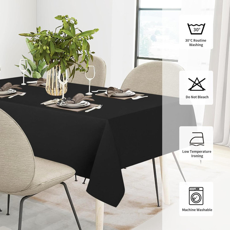 Waterproof Spill-Proof Tablecloth Stain Resistant Rectangle Table Cloth Wrinkle Free Decorative Fabric For Kitchen, Dining, Party, Weddings, Restaurants