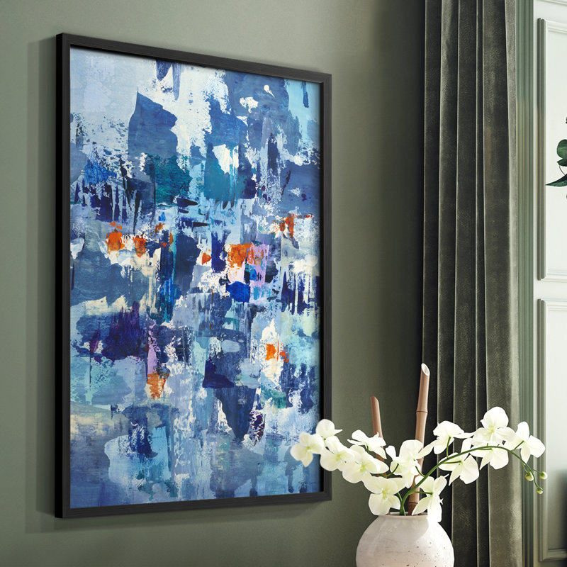 Reproduction encadrée Reticent III - bois massif, Noir, H 28 po x l 22 po
