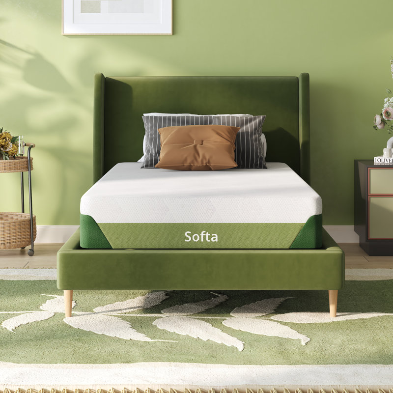 Matelas en mousse viscoélastique gélifiée rafraîchissante avec housse en bambou - Sans fibre de verre, mi-ferme, certifié CertiPUR-US