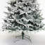 Arbre de Noël artificiel à charnière enneigé 7 pi avec des pointes réalistes blanches