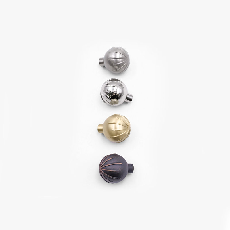 Sunburst Round Knob, Satin Brass