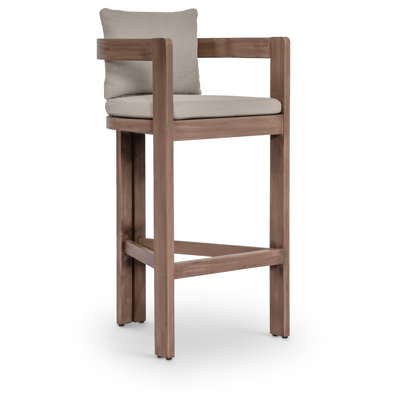 Glenmore Water Resistant Fabric Upholstered Outdoor Patio Bar Stool by Latitude Run
