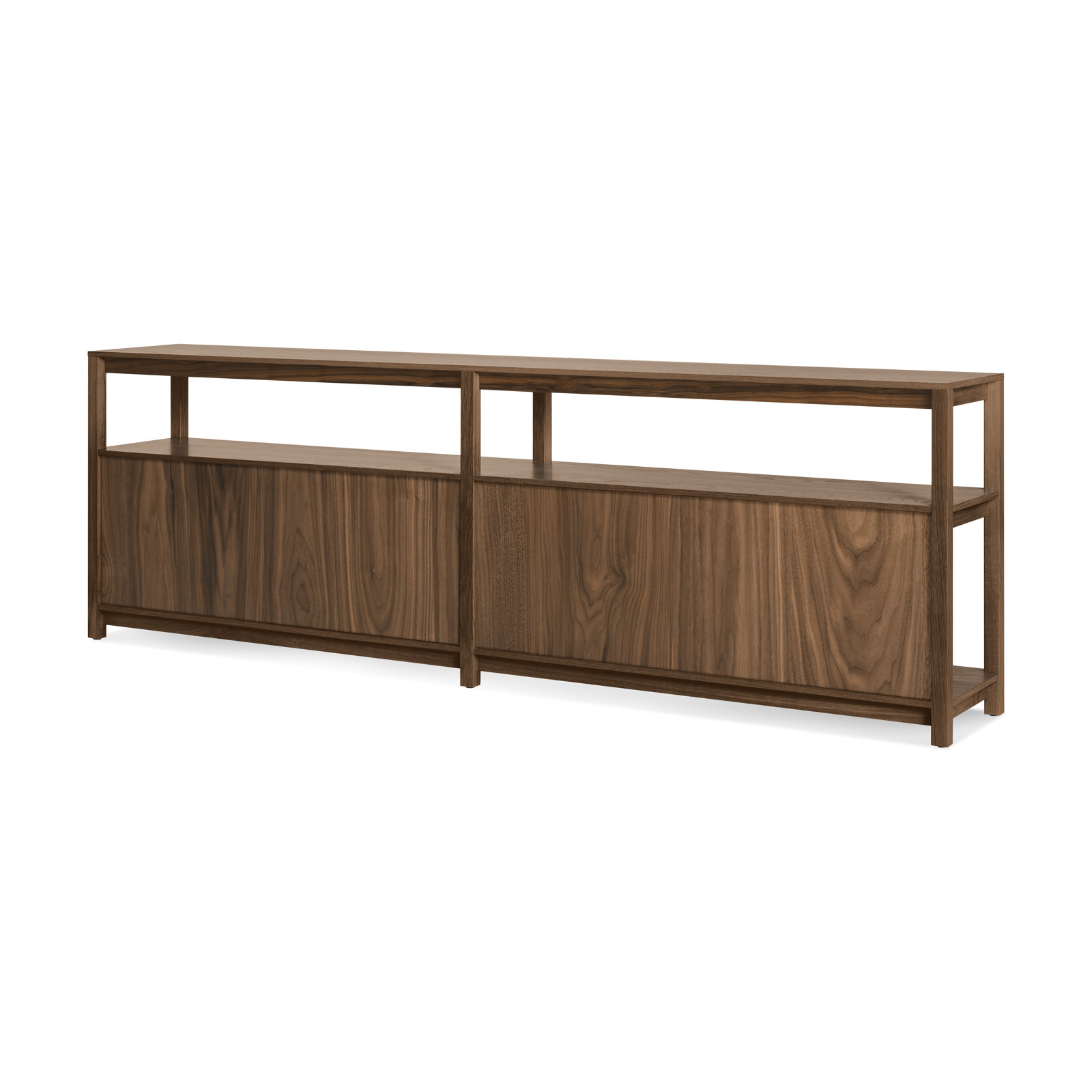Open Plan Etagere Bookcase, (2 Shelves) 26" H x 80" W x 13" D, Walnut