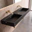Lavabo de salle de bain mural moderne 60 "avec bonde dissimulée Juniper - noir, sans trou de robinet Juniper-2053611210-2053611252