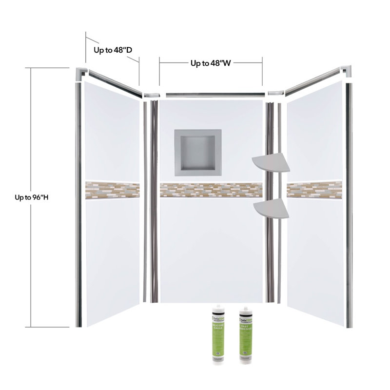48'' W 48'' D 96'' H Tongue And Groove Composite Wall, Gray