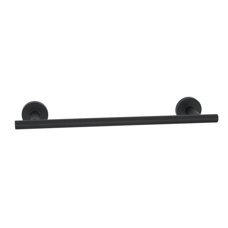 Vita Bella Bath Wall Mounted Towel Bar, Matte Black