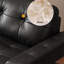 Causeuse-coussin modulable noire en cuir véritable-633414985