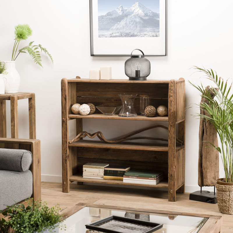 Casias 104cm H x 106cm W Solid Wood Standard Bookcase