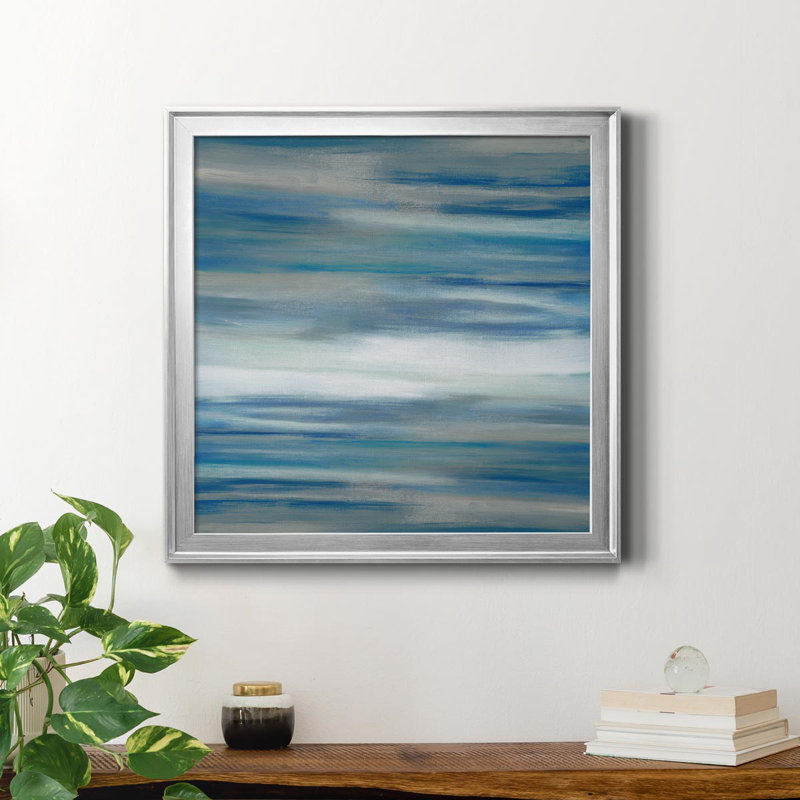 Sanibel Waters - Peinture sur toile encadrée, H 30,5 po x l 30,5 po x P 1,5 po, Argent