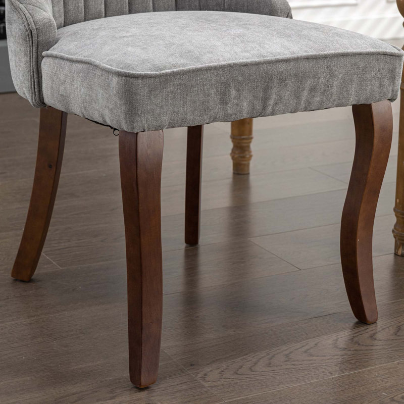 Chaise de salle à manger en lin, Velours gris