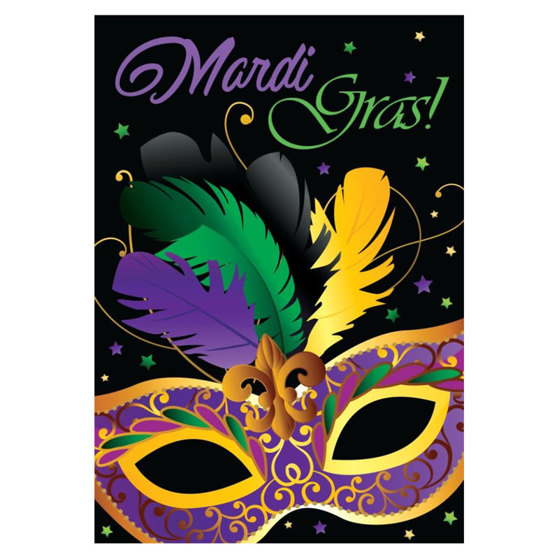 Drapeau de jardin d'extérieur Mardi Gras 18 po x 12,5 po