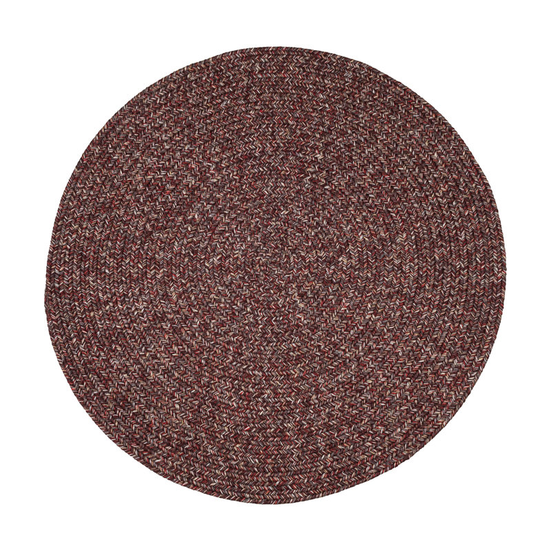 Tapis intérieur / extérieur tressé rouge Seline, Rond 6 pi