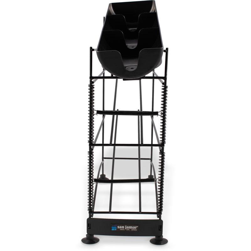 Black 5-Compartment Gravity Cup and Lid Dispenser