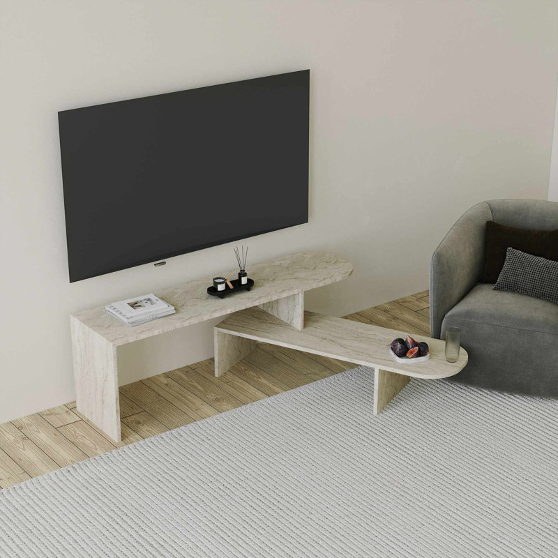 Meuble télé, Travertin
