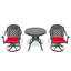 Cet ensemble de salle à manger en fonte d'aluminium toutes saisons comprend des chaises pivotantes et une table ronde avec cadre noir-919943891