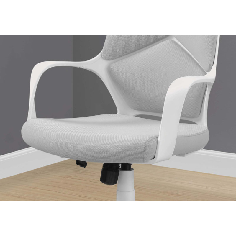 Kraker Office Chair, Adjustable Height, Swivel, Ergonomic, Armrests, Computer Desk, Work, Metal, Grey