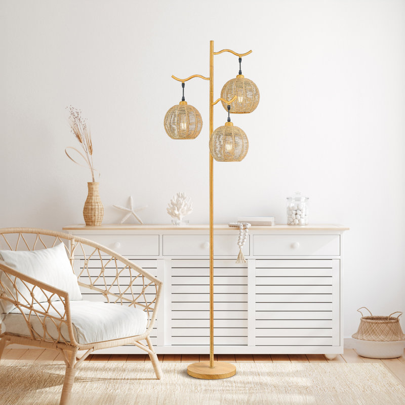 Gryselda 64.7'' Tree Floor Lamp, Oak