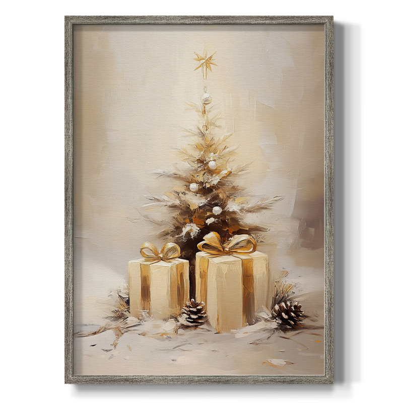 «Christmas Holiday Art», série 2-C XXVII, reproduction encadrée - bois massif, H 30 po x l 24 po