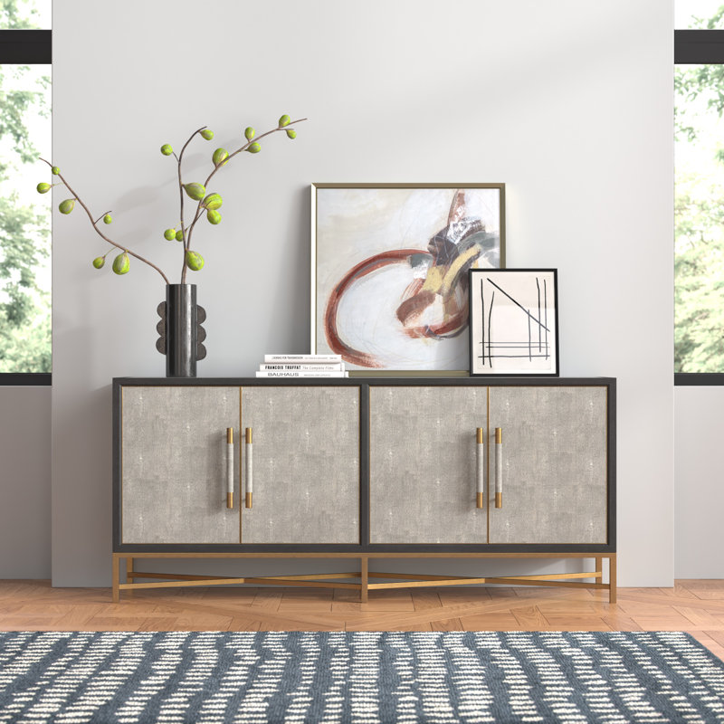 Buffet en bois Meera, Gris
