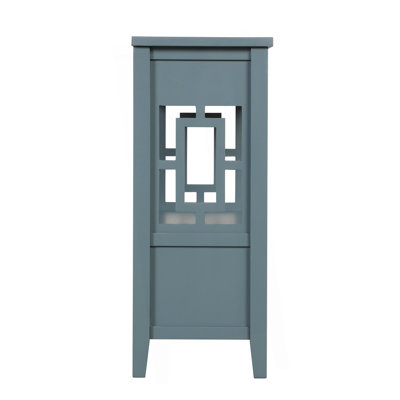 Console en pin de 91 cm (36 po) avec 4 tiroirs et 1 tablette de rangement pour entrée, salon, chambre, couloir ou cuisine (bleu)