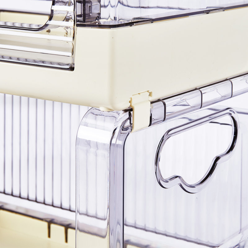 Chariots de rangement en plastique empilables à 3 niveaux avec paniers de rangement pour les collations et les jouets avec roulettes pour la salle de bain, la maison, le salon, le bureau