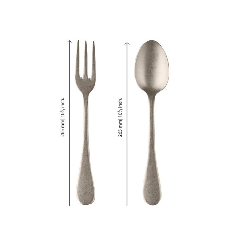 Ensemble de service BRescia (fourchette et cuillère), Champagne, L 9,83 po x l 3 po