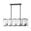 Lustre carré / rectangulaire unique à 10 lumières avec détails en cristal Lafe