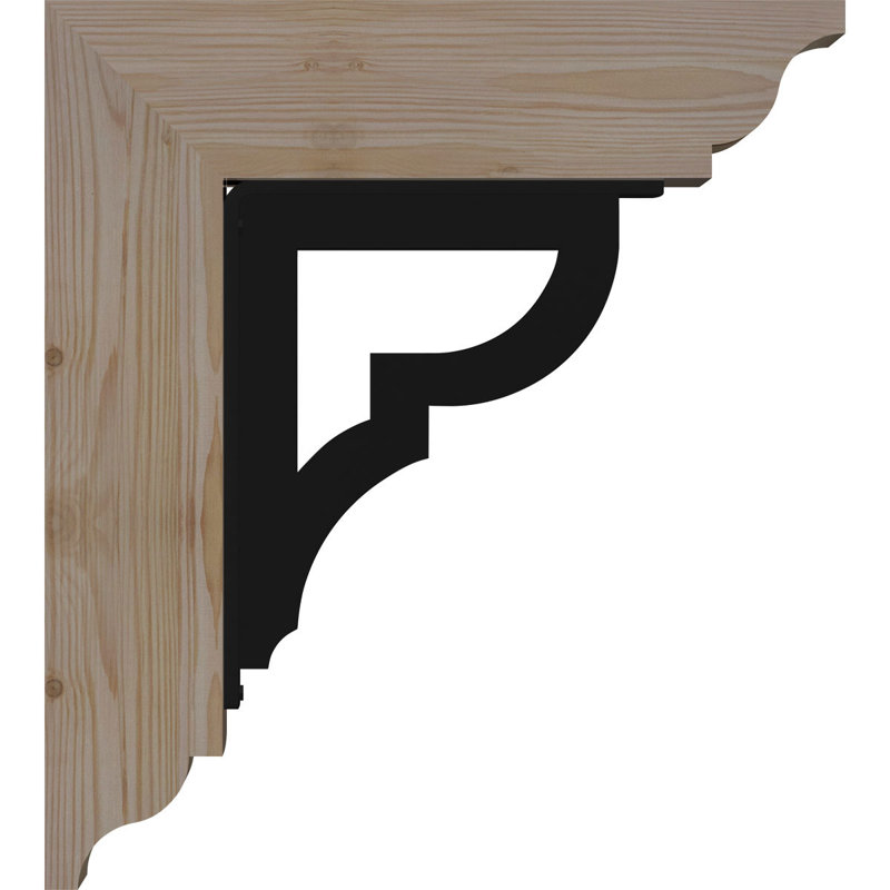 Support de fer triple Bradford, H 20 po x P 18 po, Sapin de Douglas l 3 1/2 po x T 4 po (lisse)