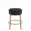 Ensemble de 2 tabourets de bar rembourrés en tissu noir élégant pour cuisine et maison