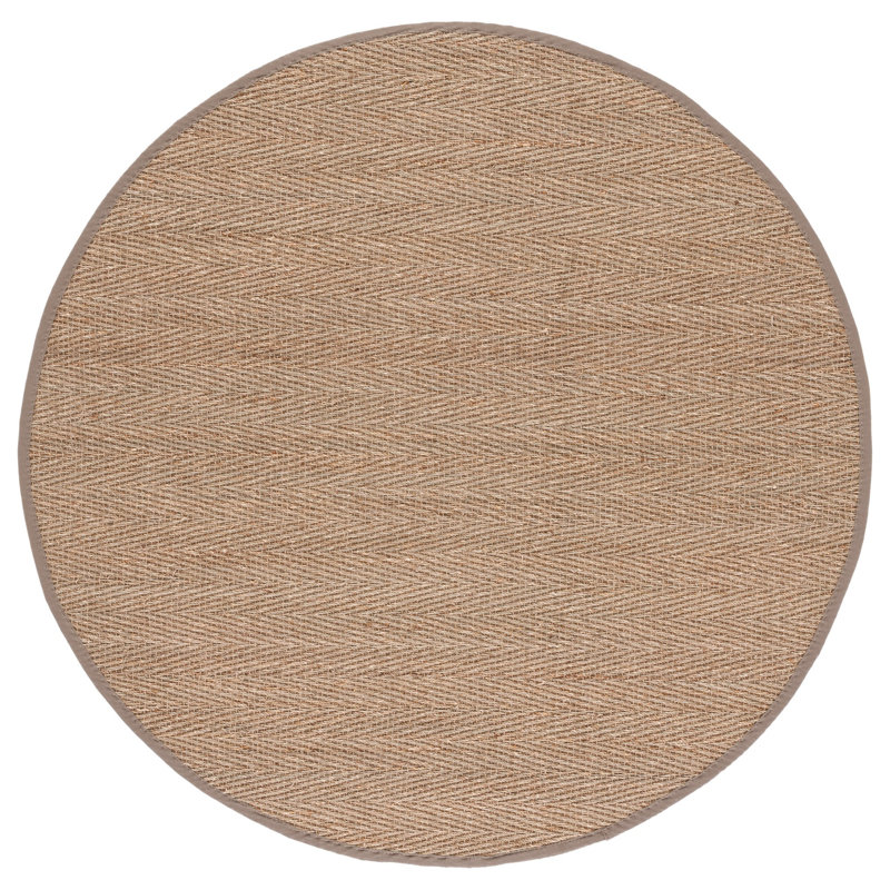 Roloff Natural Fiber Seagrass Solid Color Rug, Round 6'