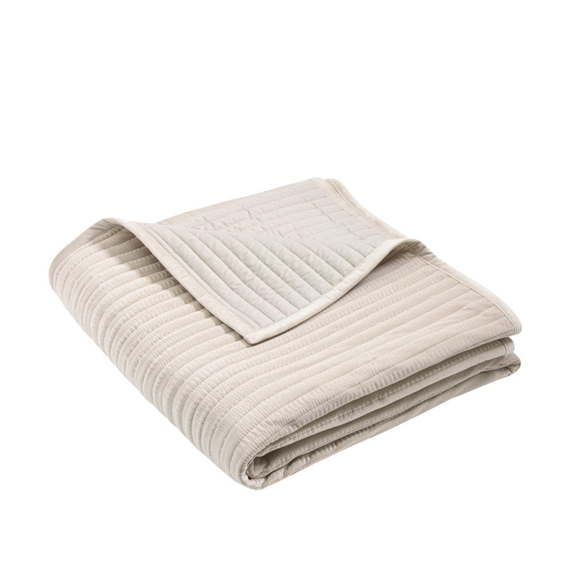 Velvet Pinsonic Quilted Bedspread, Natural