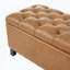 Banc repose-pieds avec rangement, polyuréthane brun, pieds en bois d'hévéa, capacité de 300 lb