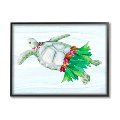 Tortue de Hula, art de la giclée encadrée par Lanie Loreth
