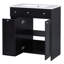 Bathroom Vanity With Ceramic Sink, 2 Soft-Close Doors And Double-Tier Deep Drawer-1873152487