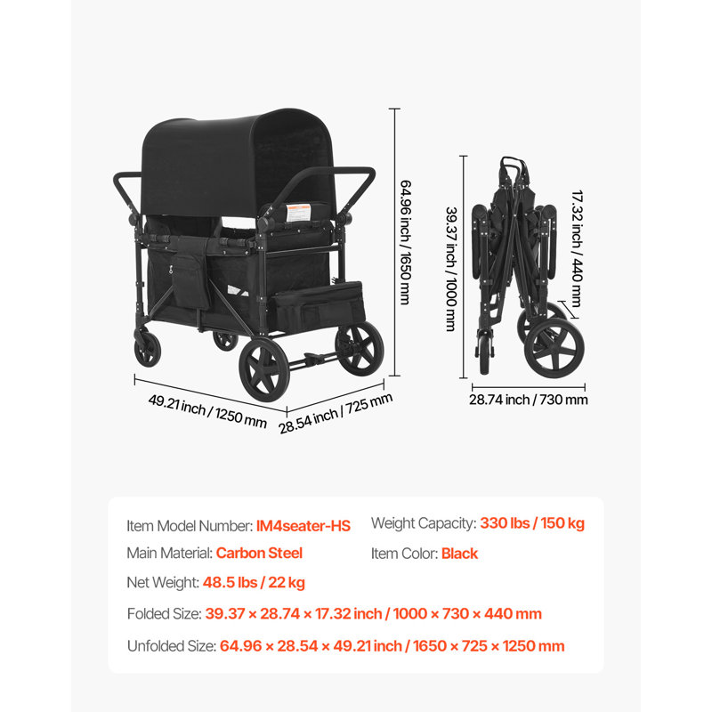 Poussette Wagon pour 4 enfants