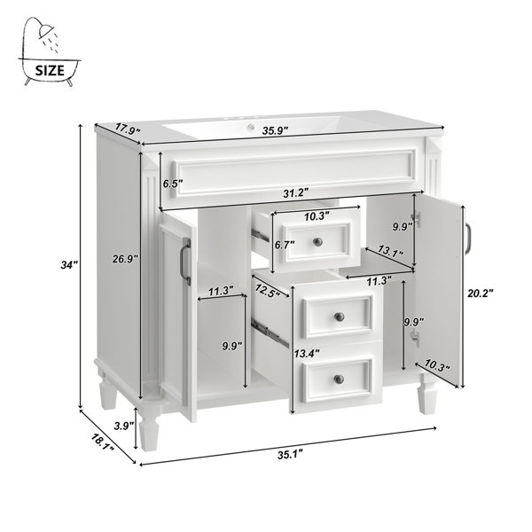 Red Barrel Studio® Breilynn 35.9'' Single Bathroom Vanity Set | Wayfair