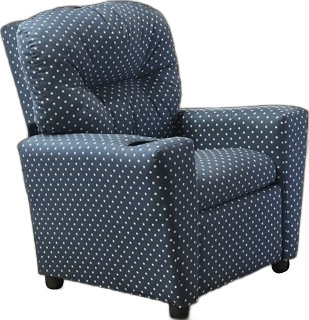 Fauteuil inclinable Analeah, Bleu marine/blanc