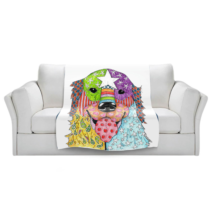  Couverture pour chien Schnauzer, 68 po x 80 po, Blanc, Golden retriever